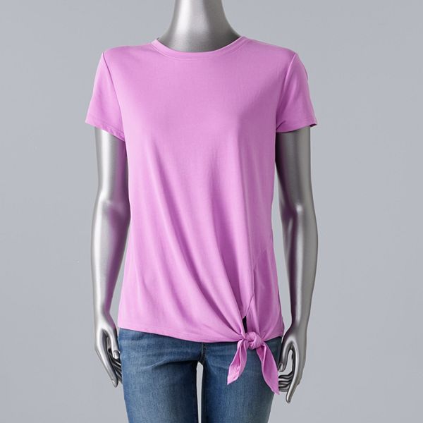 Tシャツ・カットソー PAIN OR PLEASURE VERA RIBBON TEE RM5B0147 Women's Simply Vera Vera Wang Side Knot Tee