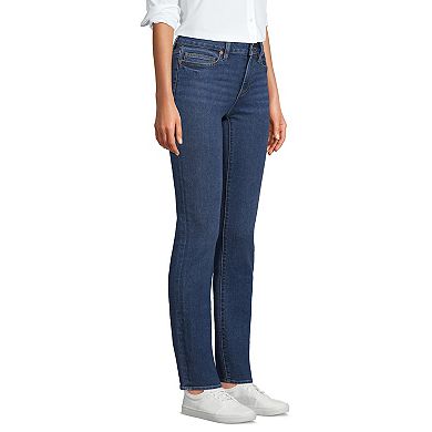 Petite Lands' End Mid-Rise Straight Leg Jeans