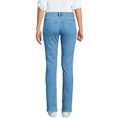 Petite Lands' End Mid-Rise Straight Leg Jeans