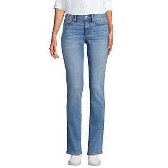 Petite Lands' End Mid-Rise Straight Leg Jeans