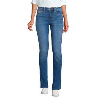 Petite Lands' End Mid-Rise Straight Leg Jeans