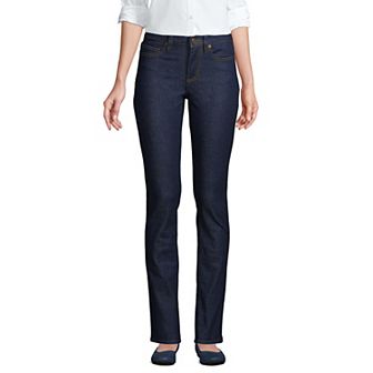 Petite Lands' End Mid-Rise Straight Leg Jeans