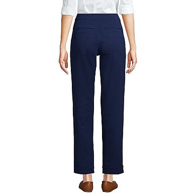 Petite Lands' End Starfish High-Rise Pintuck Straight-Leg Ankle Pants