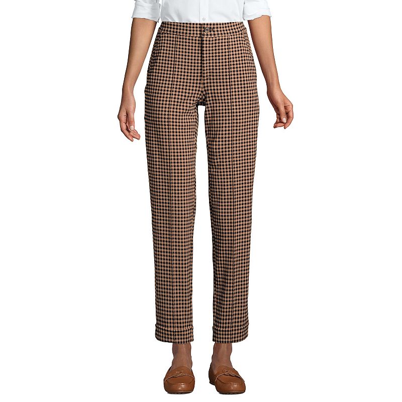 Petite Lands End Starfish High-Rise Pintuck Straight-Leg Ankle Pants, Wome