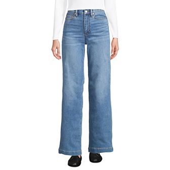 Petite Lands' End Recover High-Rise Wide-Leg Jeans