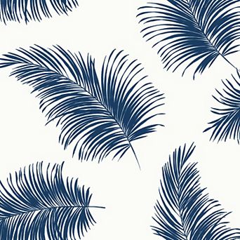 Lillian August Tossed Palm Peel and Stick Wallpaper