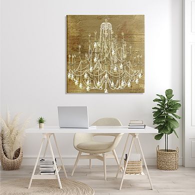 Stupell Home Decor Vintage Glam Crystal Chandelier Wall Art
