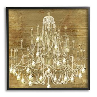 Stupell Home Decor Vintage Glam Crystal Chandelier Wall Art