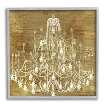 Stupell Home Decor Vintage Glam Crystal Chandelier Wall Art