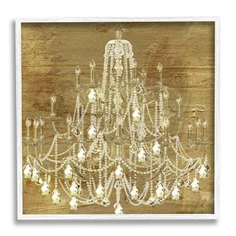 Stupell Home Decor Vintage Glam Crystal Chandelier Wall Art
