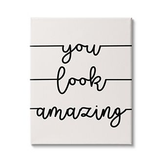 Stupell Home Decor You Look Amazing Phrase Abstract Line Canvas Print Wall Art