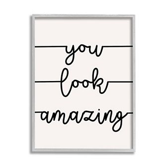Stupell Home Decor You Look Amazing Phrase Abstract Line Framed Wall Art