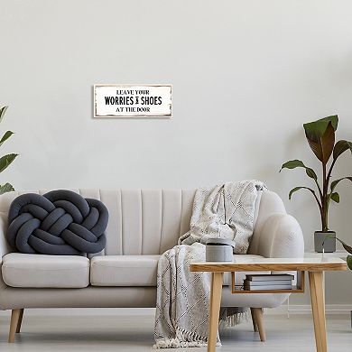 Stupell Home Decor Leave Worries and Shoes At Door Wall Art