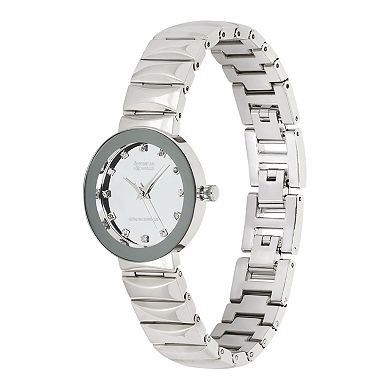American Exchange Women's Genuine Diamond Collection Silver Tone Bracelet Watch