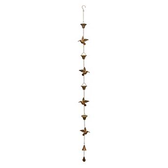 Melrose Hummingbird Rain Chain Garden Decor
