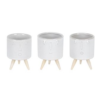 Melrose Mini Face Planter Table Decor 3 pc Set