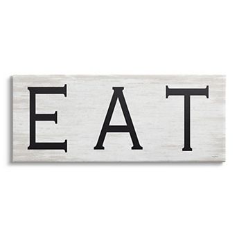 Stupell Home Decor EAT Farmhouse Kitchen Sign Canvas Wall Art