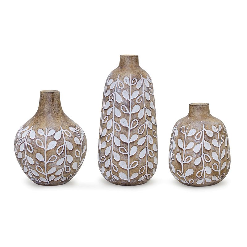 UPC 746427828284 product image for Melrose Leaf Decorative Vase Table Decor 3-piece Set, Multicolor | upcitemdb.com