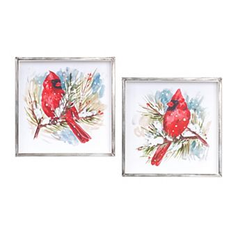Melrose Cardinal Frame Wall Art 2 pc Set