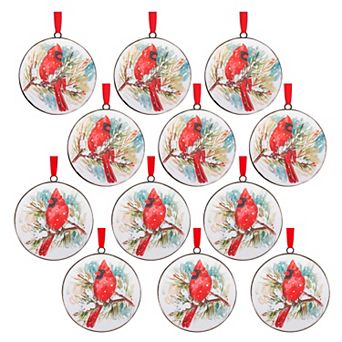 Melrose Cardinal Christmas Ornament 12 pc Set