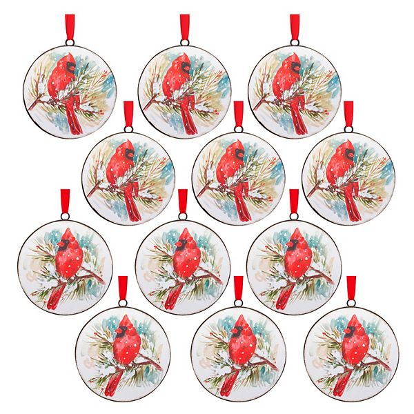 Melrose Cardinal Christmas Ornament 12-piece Set