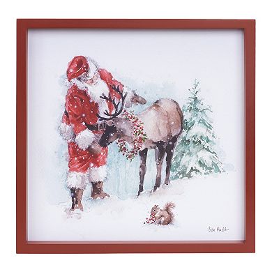 Melrose Santa Woodland Animals Framed Wall Art 2-piece Set