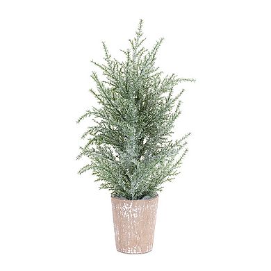 Melrose Flocked Artificial Pine Tree Floor Decor 4-piece Set
