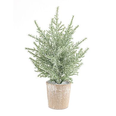 Melrose Mini Flocked Artificial Pine Tree Floor Decor 6-piece Set