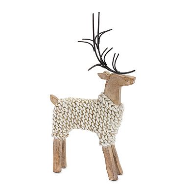 Melrose Holiday Faux Knit Deer Table Decor 2-piece Set