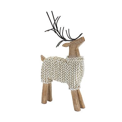 Melrose Holiday Faux Knit Deer Table Decor 2-piece Set