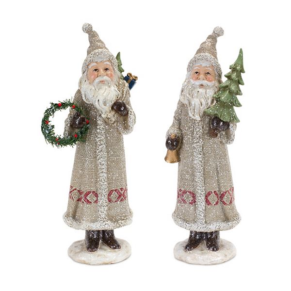 Melrose Santa Christmas Figurine Table Decor 2-piece Set