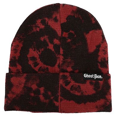 Ghost Face Patch Tie Dye Knit Beanie