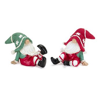 Melrose Gnome Christmas Table Decor 2 pc Set