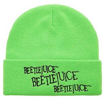 Beetlejuice Neon Green Knit Beanie