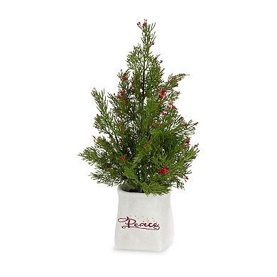 Melrose Pine Christmas Artificial Tree Floor Decor 2-piece Set