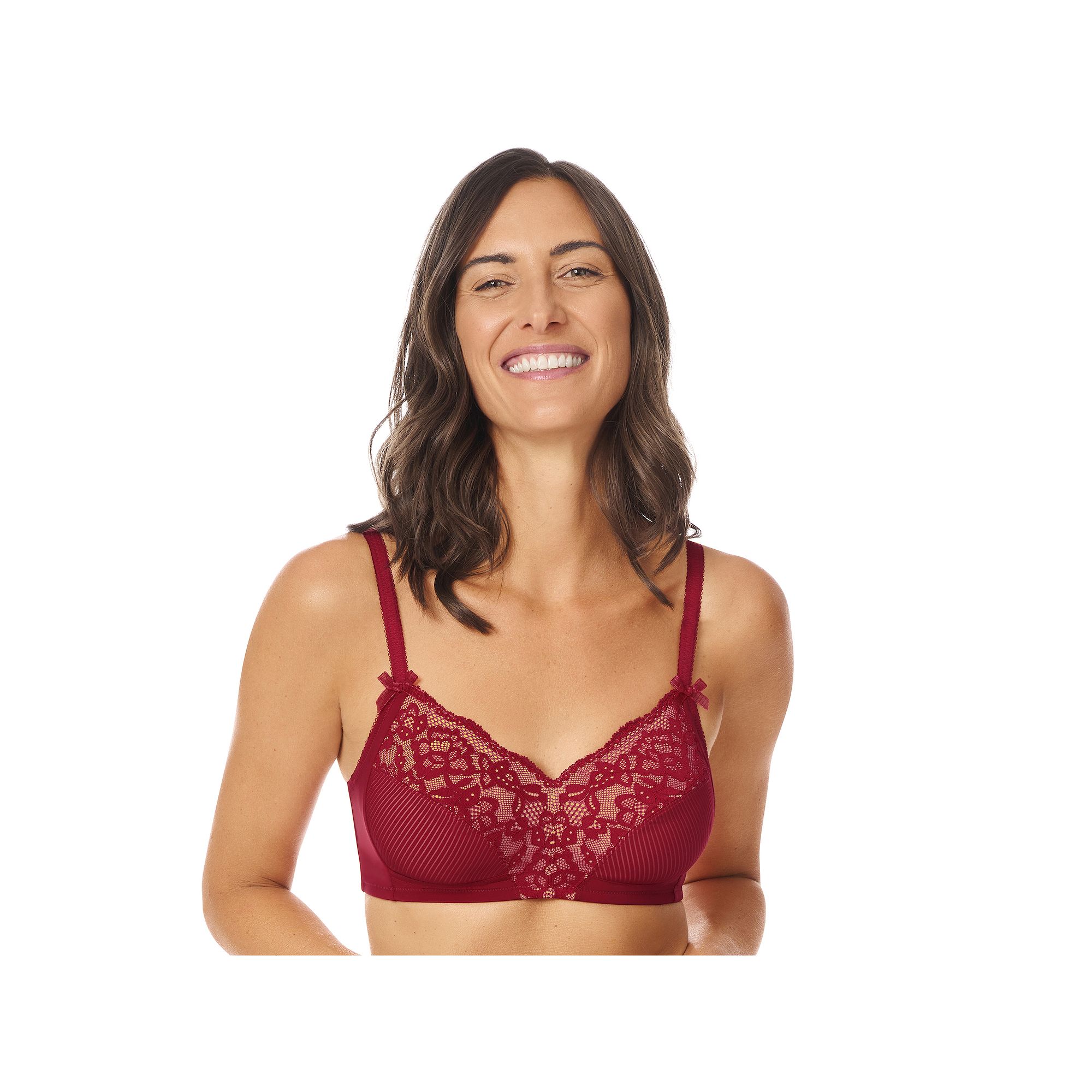 Amoena Mastectomy Bra: Kyra Wireless, Womens, Size: 32 C, Red Sand