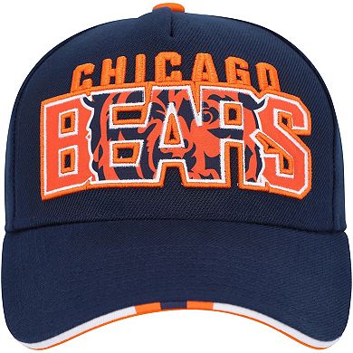 Youth Navy Chicago Bears On Trend Precurved A-Frame Snapback Hat