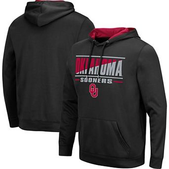 Men's Colosseum Black Oklahoma Sooners Slash Stack 2.0 Pullover Hoodie