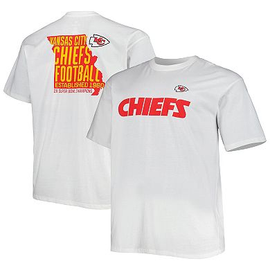 Men's Fanatics Branded White Kansas City Chiefs Big & Tall Hometown Collection Hot Shot T-Shirt