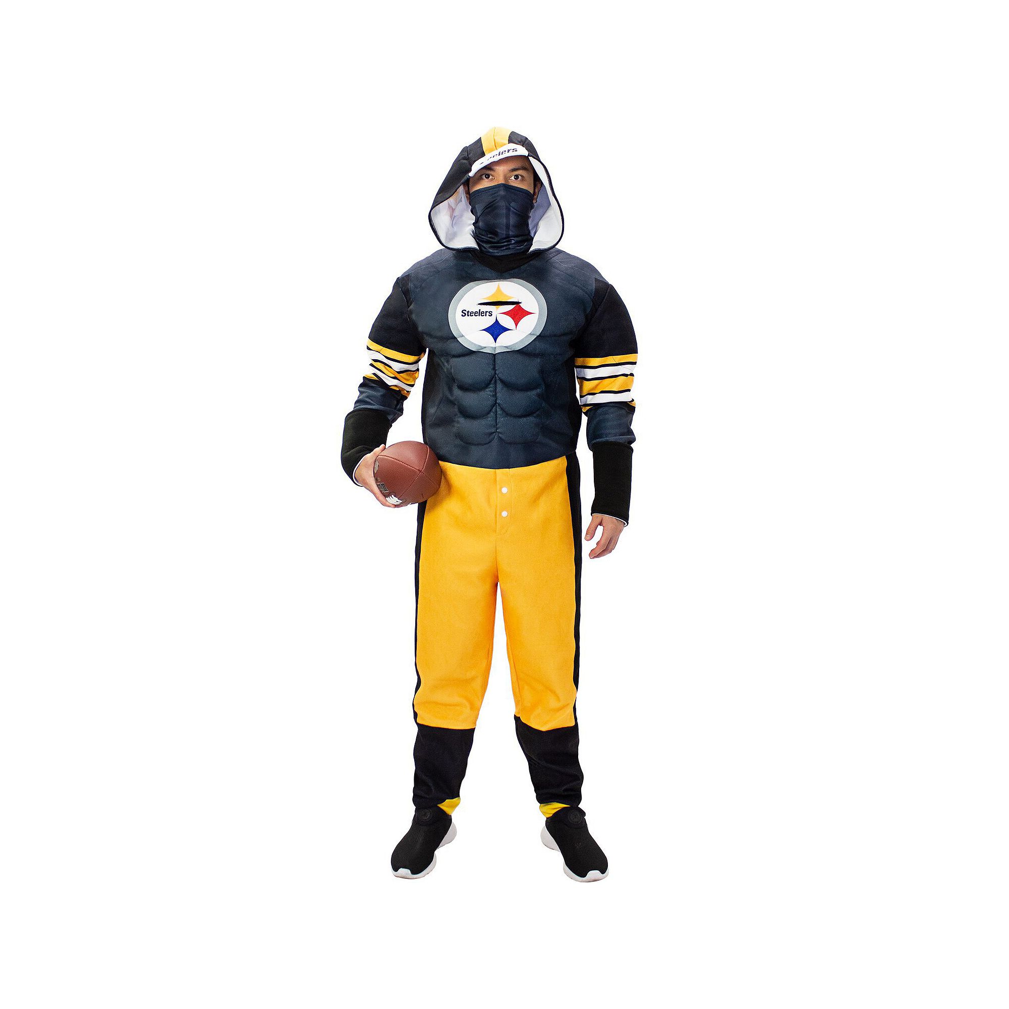 Mens Black Pittsburgh Steelers Game Day Costume, Size: Small