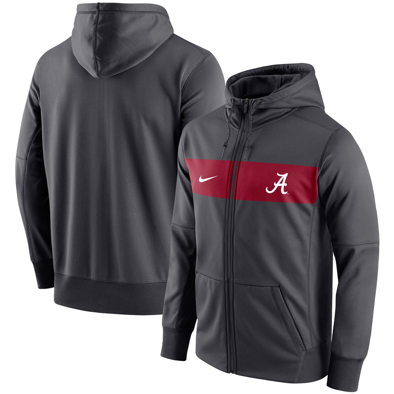 Men's Nike Anthracite Atlanta Braves Pattern Logo Performance - Pullover Hoodie Size: Small