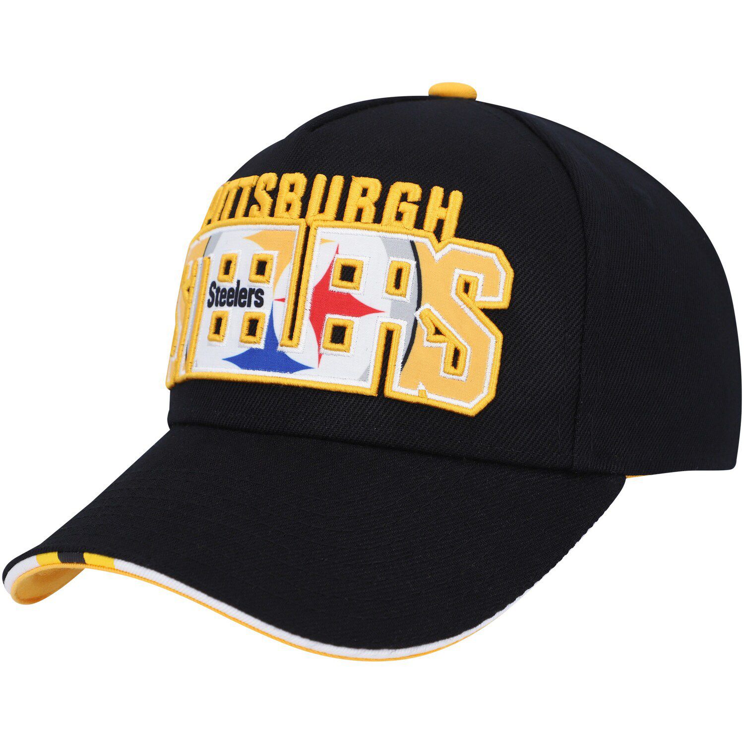 New Era Pittsburgh Steelers Black 9Forty A Frame Trucker Snapback Hat, CURVED HATS, CAPS