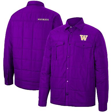 Men's Colosseum Purple Washington Huskies Detonate Quilted Full-Snap Jacket