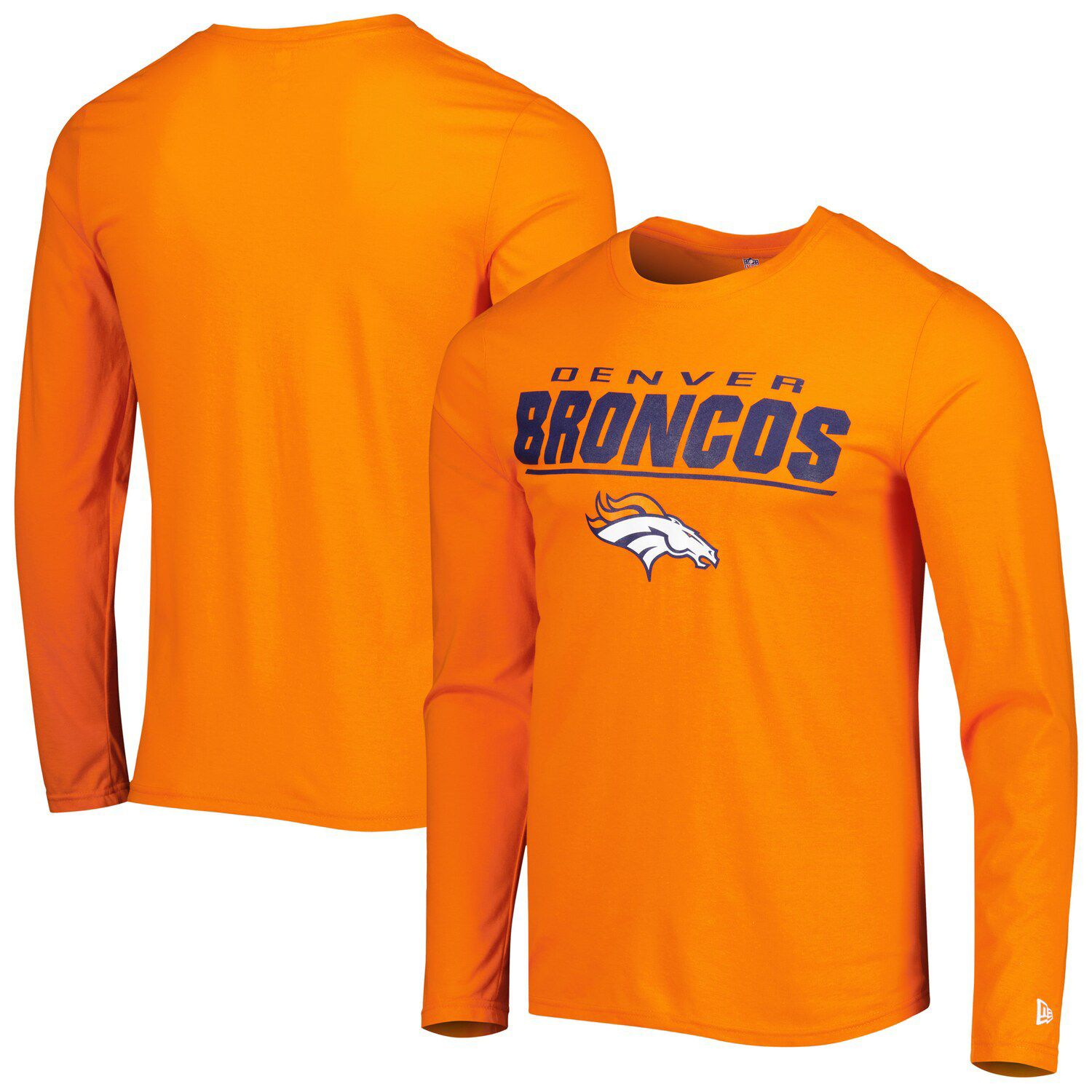 Women's New Era Royal Denver Broncos Throwback Raglan Lace-Up T-Shirt