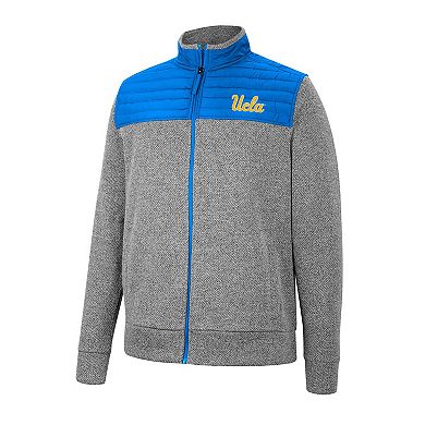 Men's Colosseum Charcoal/Blue UCLA Bruins Putter Herringbone Full-Zip Jacket