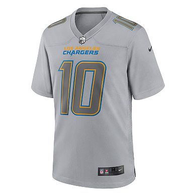 Men's Nike Justin Herbert Gray Los Angeles Chargers Atmosphere Fashion Game Jersey