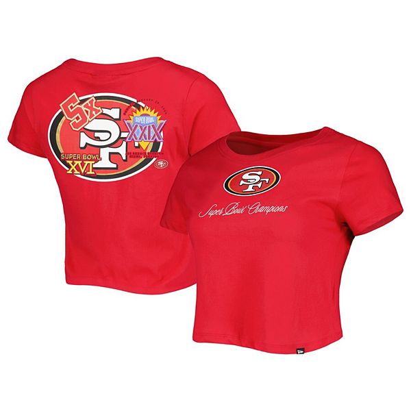 Women's New Era Scarlet San Francisco 49ers Historic Champs T-Shirt