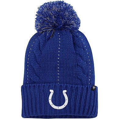 Women's '47 Royal Indianapolis Colts Bauble Cuffed Knit Hat with Pom