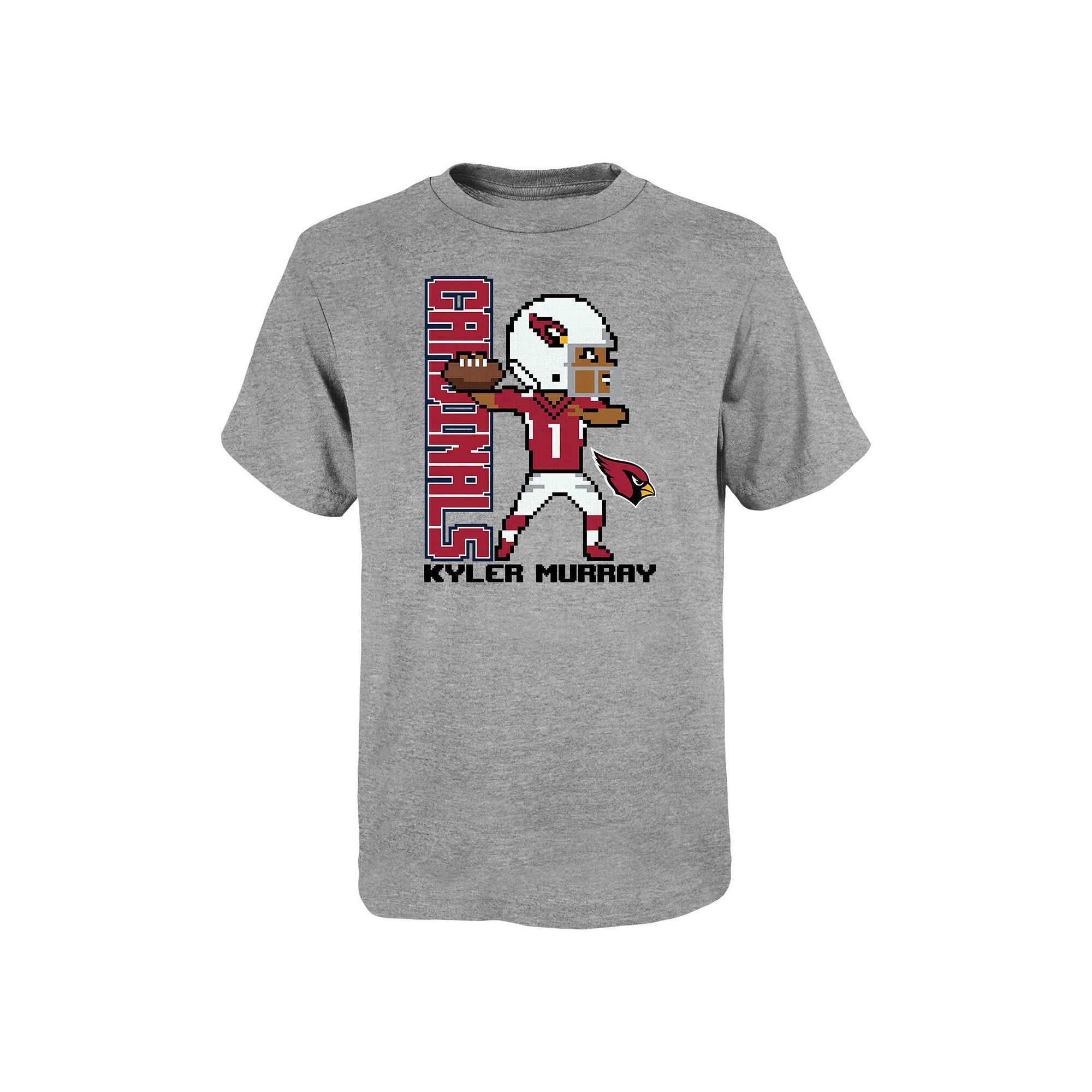 Youth Kyler Murray Heathered Gray Arizona Cardinals Pixel Player 2.0 T-Shir