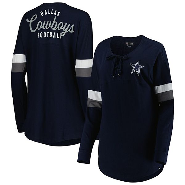 New Era Women's Dallas Cowboys Lace Up Plus Size Long Sleeve T-shirt